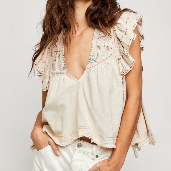 Free People Tops - Free People hailey embroidered boho top